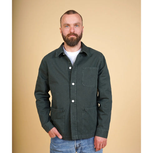 Kilian Men'S Herringbone Overshirt - Bottle Green